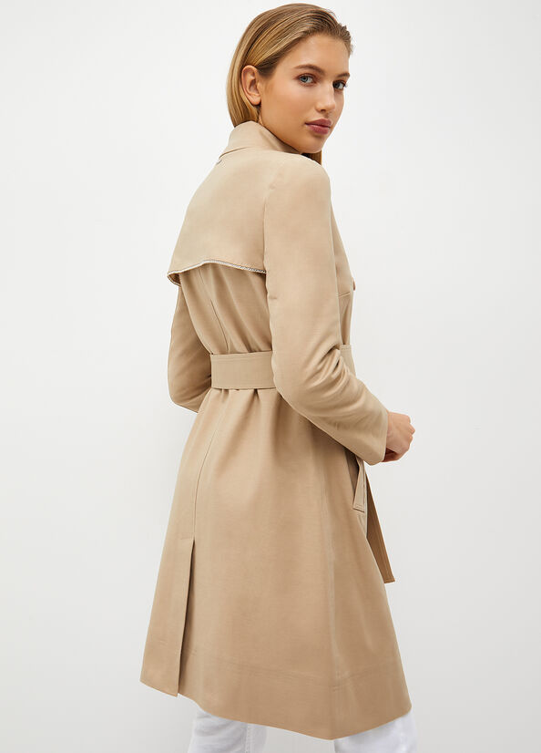 Abrigos Liu Jo Algodon Trench Mujer Beige | MTC-159867