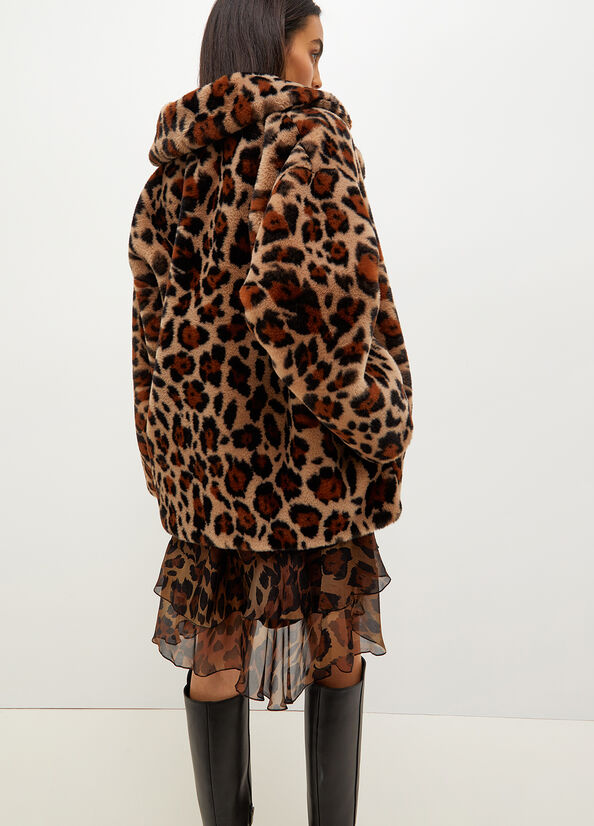 Abrigos Liu Jo Animal Print In Sintetico Fur Mujer Marrones | JVT-314572