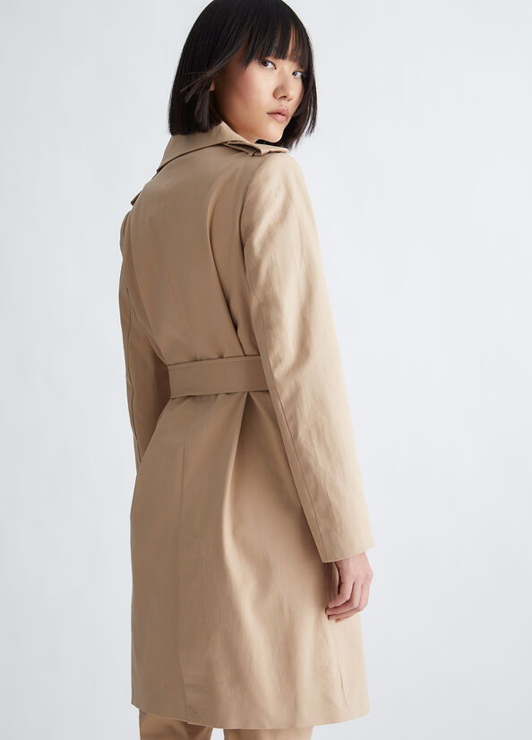 Abrigos Liu Jo Eco-Friendly Trench Mujer Beige | FNR-682054