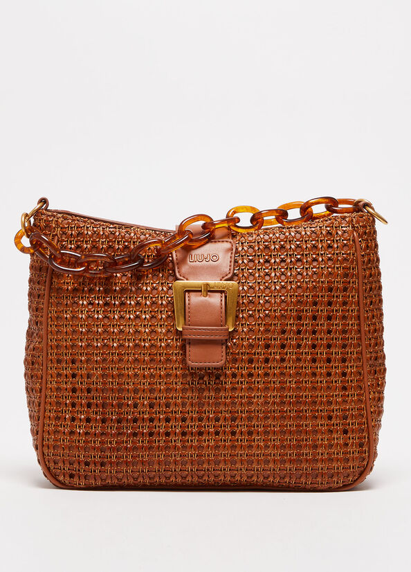 Bolsa De Hombro Liu Jo Braided Shoulder Mujer Marrones | KFE-543961