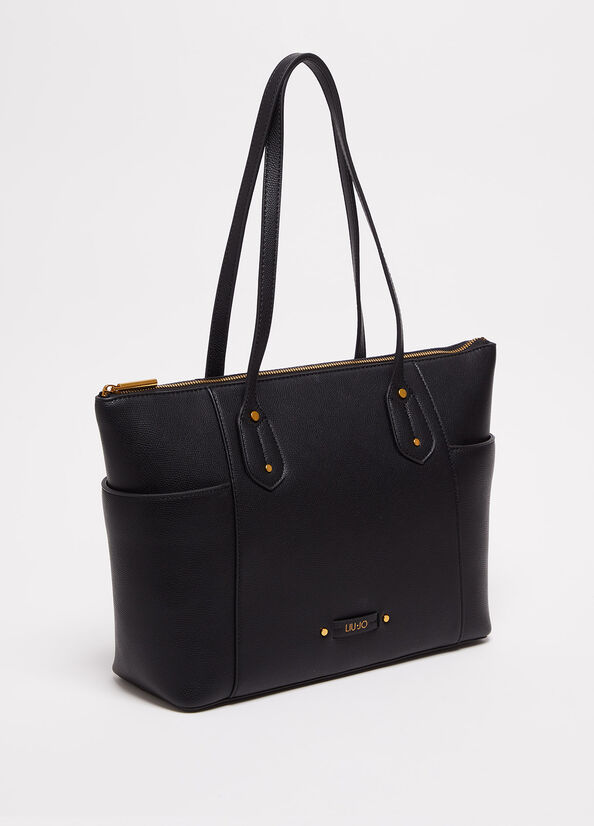 Bolsa De Hombro Liu Jo Eco-Friendly Mujer Negras | TXD-592804