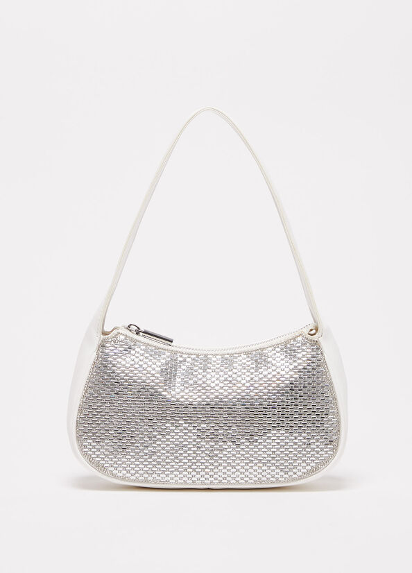 Bolsa De Hombro Liu Jo Shoulder With Rhinestones Mujer Blancas | MQP-174029