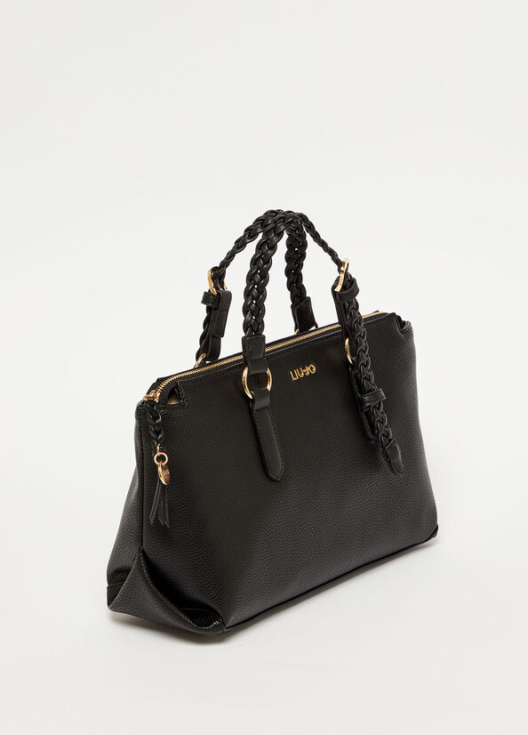 Bolsas De Mano Liu Jo Eco-Friendly Mujer Negras | FMK-172405