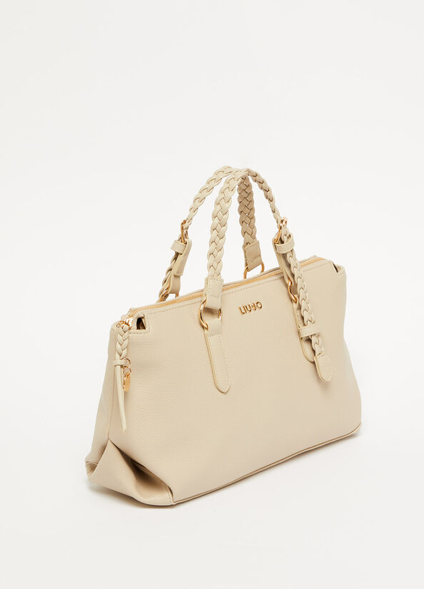 Bolsas De Mano Liu Jo Eco-Friendly Mujer Beige | JER-418762