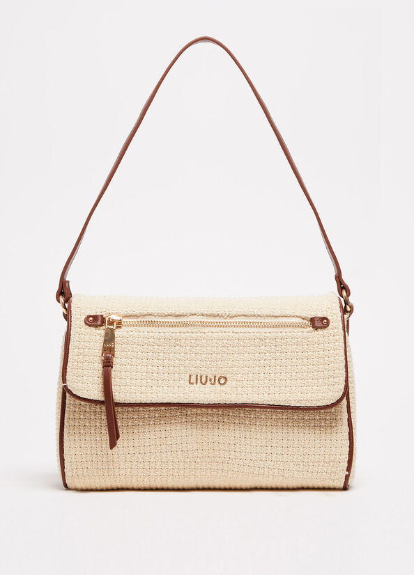 Bolsas De Mano Liu Jo Raffia Mujer Beige | FJL-423605