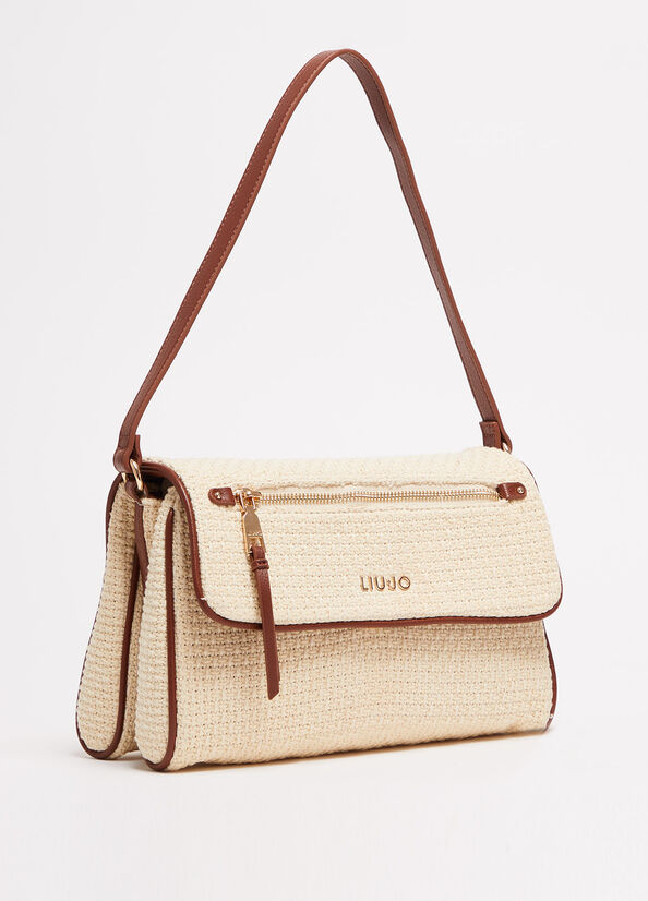 Bolsas De Mano Liu Jo Raffia Mujer Beige | FJL-423605