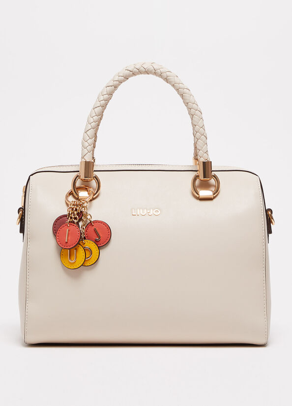 Bolsas De Mano Liu Jo With Charm Mujer Beige | ESK-483021