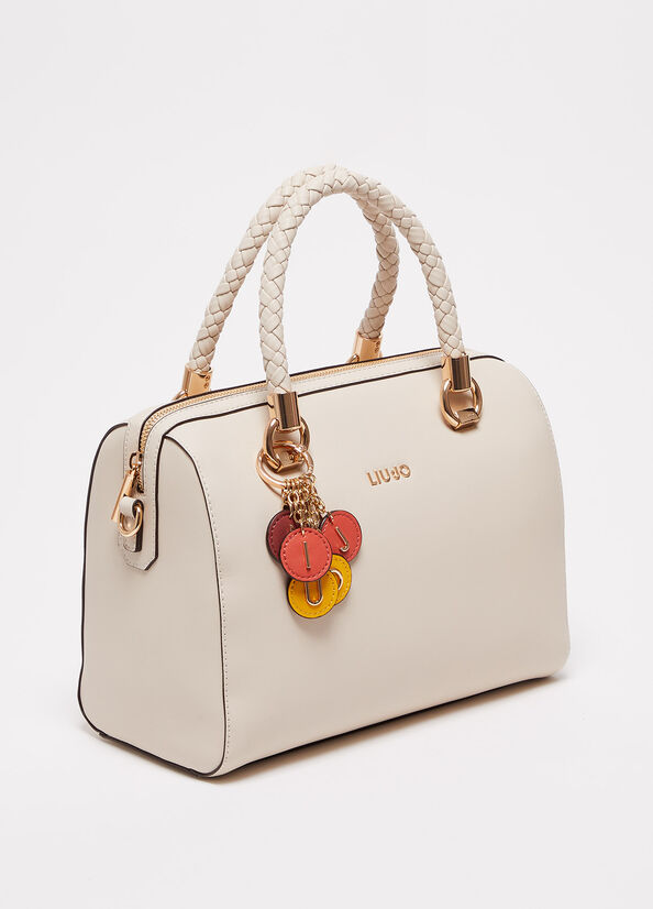 Bolsas De Mano Liu Jo With Charm Mujer Beige | ESK-483021