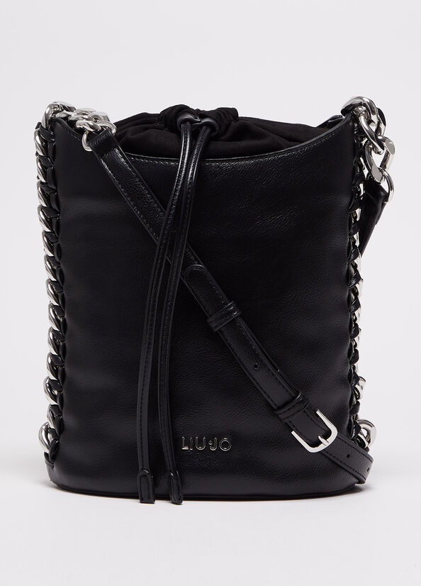 Bolsas De Mano Liu Jo With Logo Mujer Negras | KAC-398514