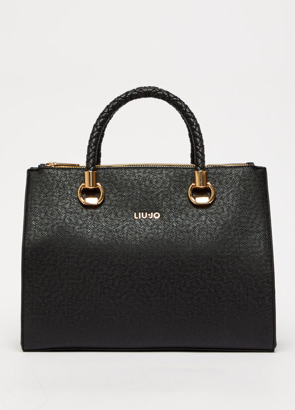 Bolsas De Mano Liu Jo With Logo Mujer Negras | WSN-617340