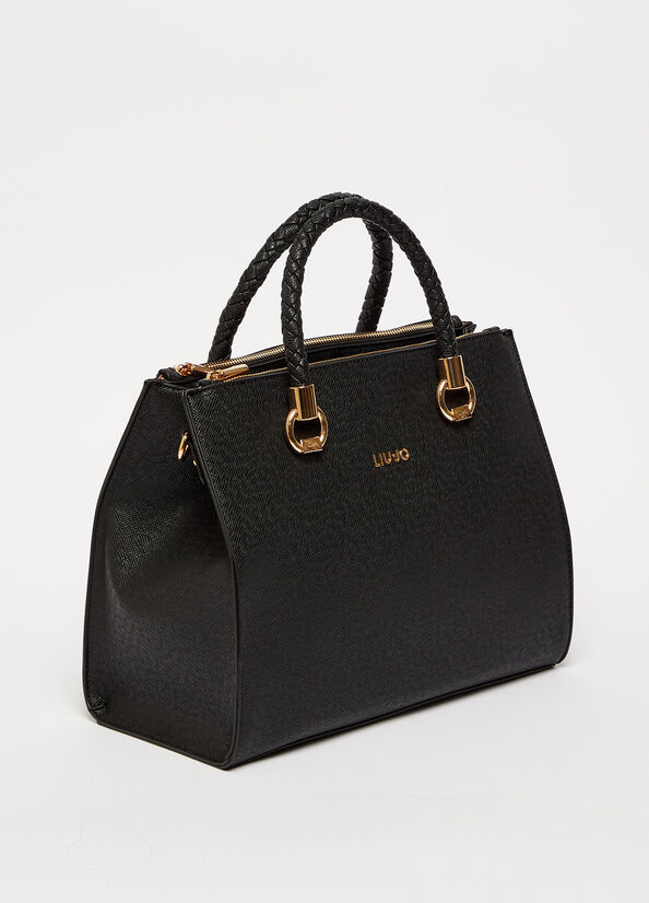 Bolsas De Mano Liu Jo With Logo Mujer Negras | WSN-617340