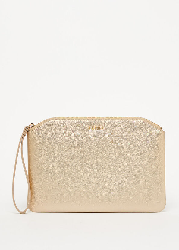 Bolso Clutch Liu Jo Eco-Friendly Mujer Doradas | CAH-490715