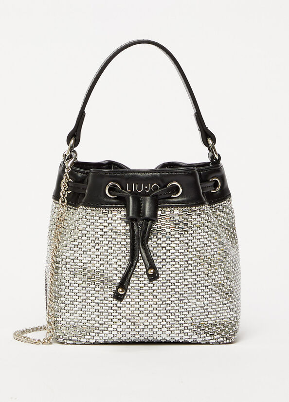 Bolso Saco Liu Jo With Rhinestones Mujer Negras | FCR-329518