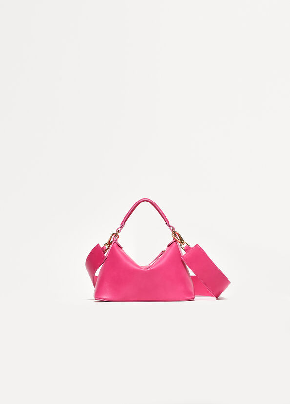 Bolsos Cruzados Liu Jo Cuero Mini Hobo Mujer Fucsia | BJX-672834