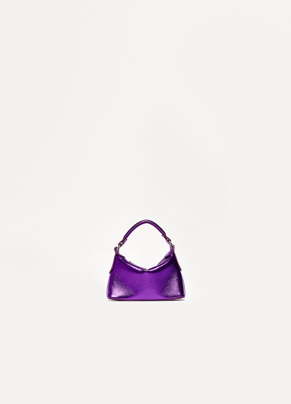 Bolsos Cruzados Liu Jo Laminated Cuero Micro Hobo Mujer Moradas | MHR-738026