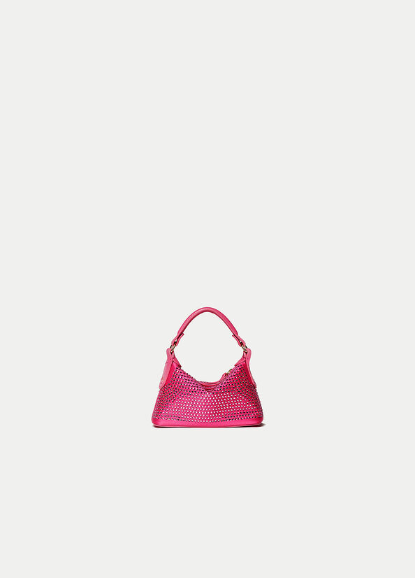 Bolsos Cruzados Liu Jo Micro Hobo With Gemstones Mujer Fucsia | CHZ-714086