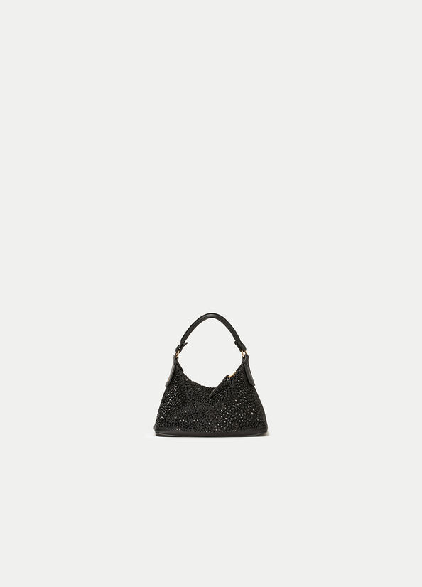 Bolsos Cruzados Liu Jo Micro Hobo With Gemstones Mujer Negras | LEO-031985