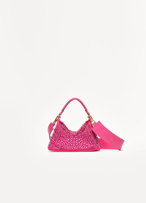 Bolsos Cruzados Liu Jo Mini Hobo With Gemstones Mujer Fucsia | KZE-275193