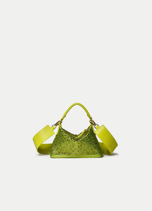 Bolsos Cruzados Liu Jo Mini Hobo With Gemstones Mujer Verde Claro | VKN-872460