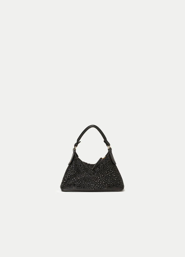 Bolsos Cruzados Liu Jo Mini Hobo With Gemstones Mujer Negras | VPC-451693