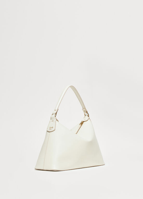 Bolsos Cruzados Liu Jo Small Hobo In Cuero Mujer Blancas | IFV-908235