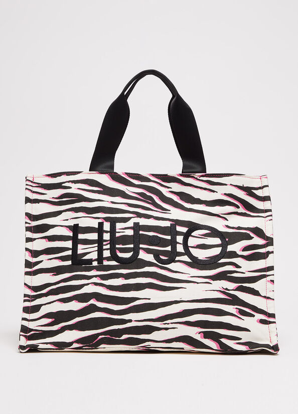 Bolsos Shopper Liu Jo Animal Print Lona Mujer Multicolor | ONX-973416