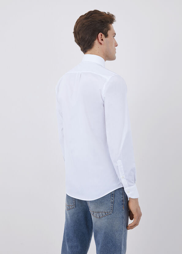 Camisas Liu Jo Algodon Regular Fit Hombre Blancas | ZBU-105632