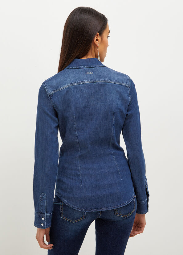 Camisas Liu Jo Denim Mujer Azules | OLY-129463