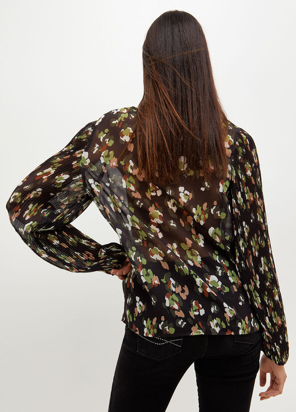 Camisas Liu Jo Eco-Friendly Camouflage Blouse Mujer Negras | FIO-416372