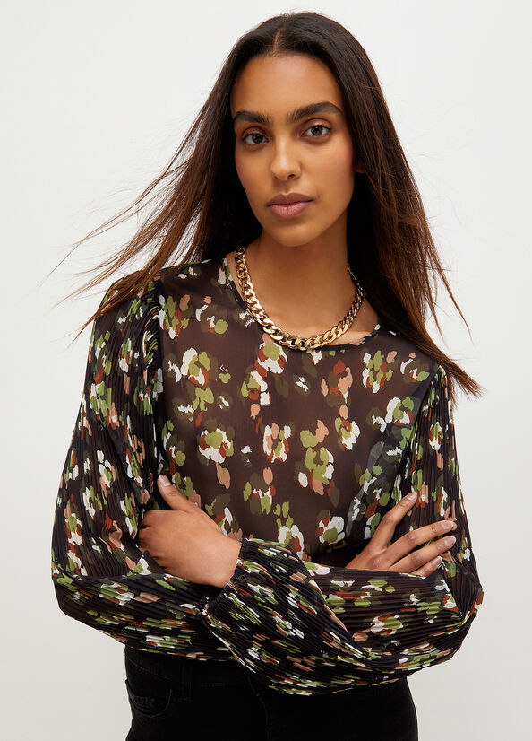 Camisas Liu Jo Eco-Friendly Camouflage Blouse Mujer Negras | FIO-416372