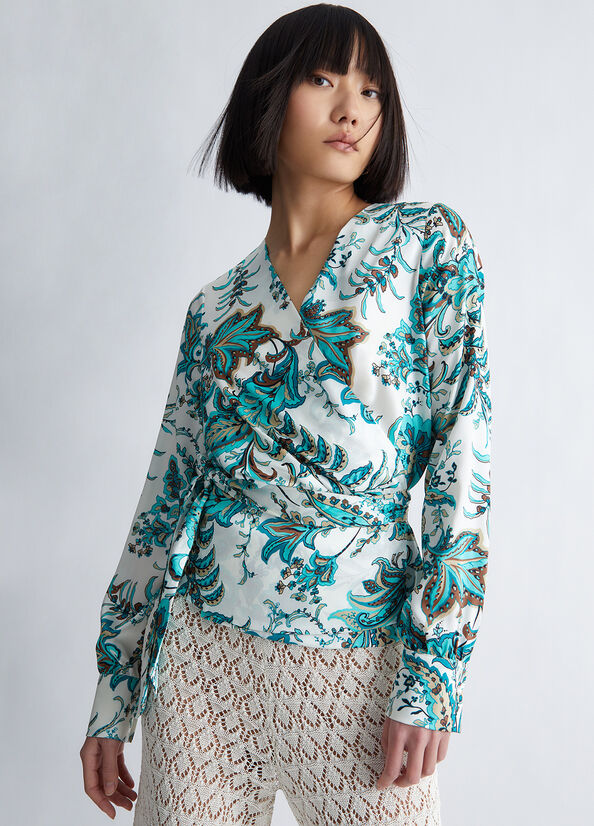 Camisas Liu Jo Eco-Friendly Paisley Blouse Mujer Turquesa Claro | CIB-314280