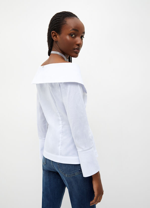 Camisas Liu Jo Poplin Blouse Mujer Blancas | GUD-560813