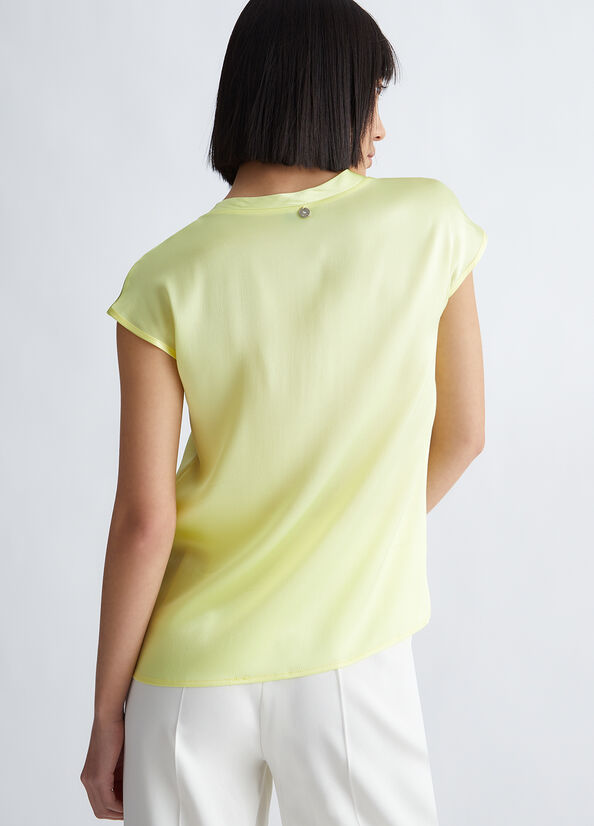 Camisas Liu Jo Silk Blend Blouse Mujer Amarillo | WNC-289635