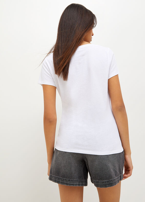 Camiseta Liu Jo Eco-Friendly Mujer Blancas | HPZ-483602