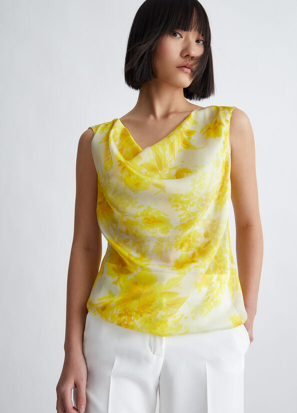 Camiseta Liu Jo Floral Mujer Amarillo | NOA-965721