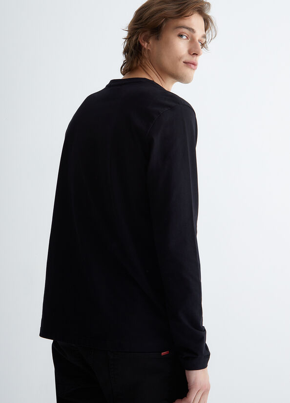 Camiseta Liu Jo Long Sleeve Hombre Negras | BHZ-437891