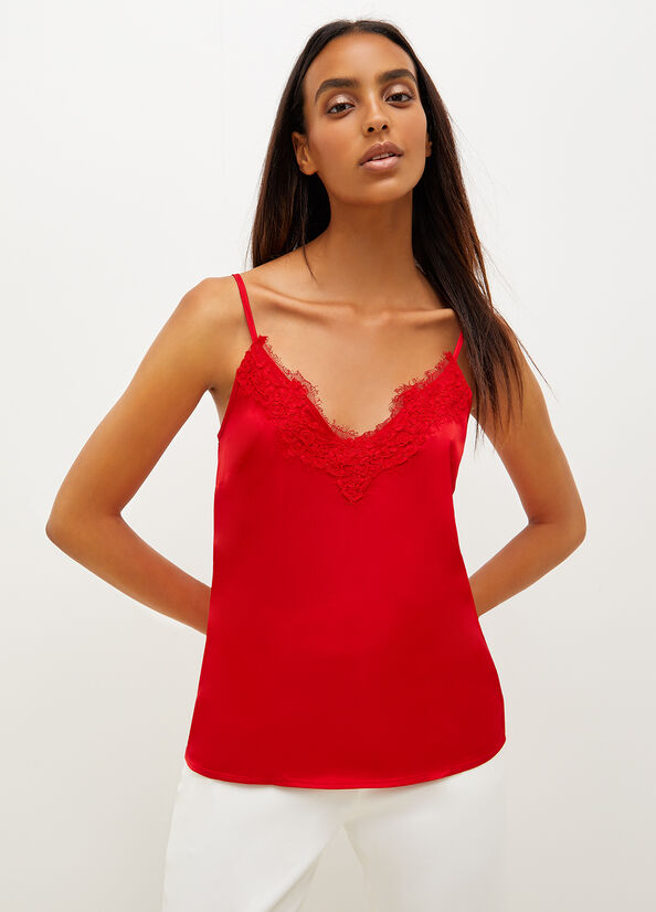 Camiseta Liu Jo Satin Lingerie Mujer Rojas | YWB-843672