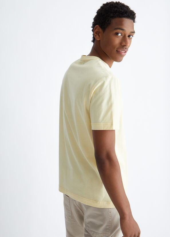 Camiseta Liu Jo Silk Blend Hombre Amarillo Claro | AWT-683415