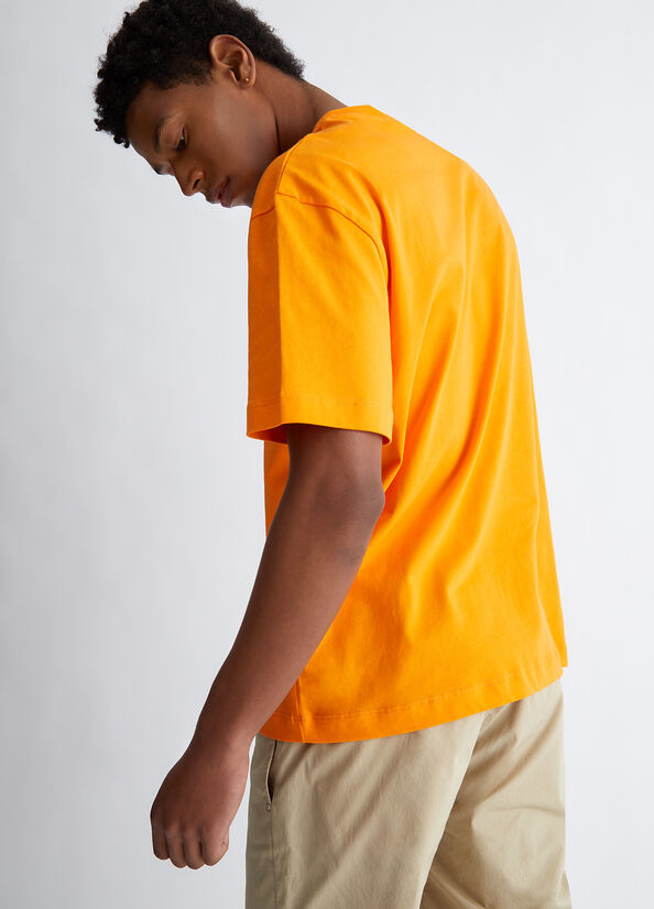 Camiseta Liu Jo With Logo Hombre Naranjas | XYJ-985420