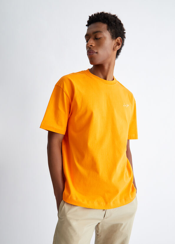 Camiseta Liu Jo With Logo Hombre Naranjas | XYJ-985420