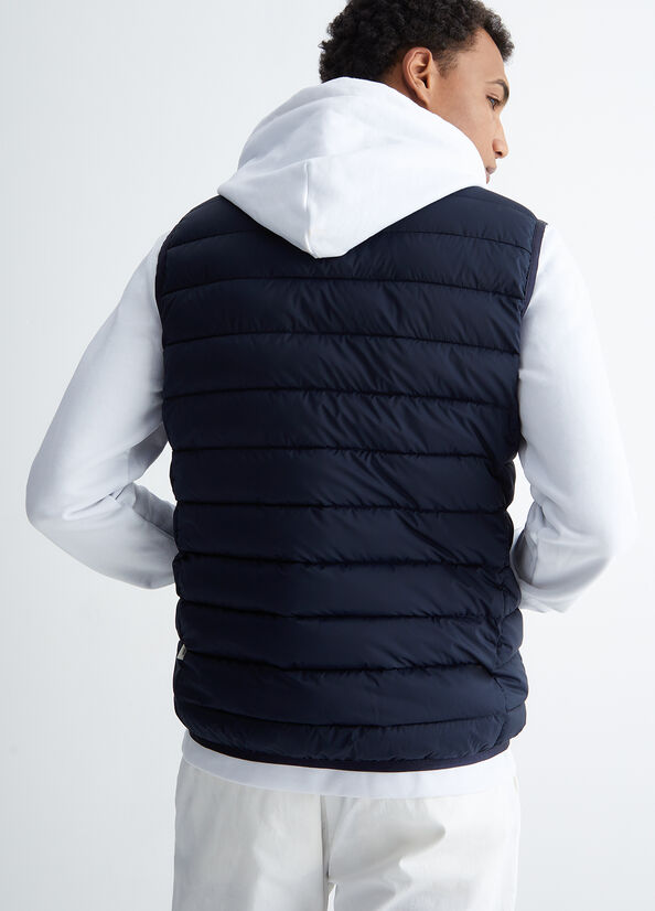 Chaquetas Liu Jo Acolchado Gilet For Men Hombre Azules Oscuro | OCM-253681