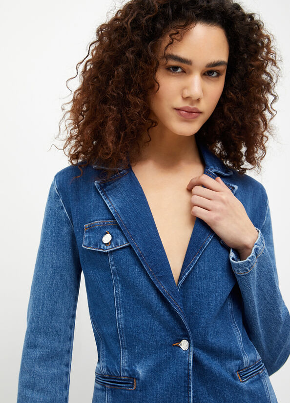 Chaquetas Liu Jo Denim Blazer Mujer Azules | WJY-741856