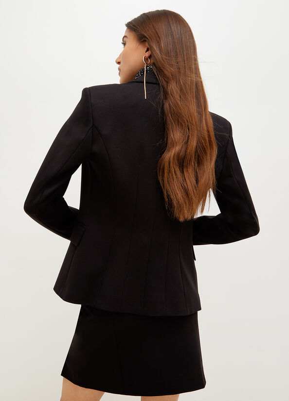 Chaquetas Liu Jo Double-Breasted Stretch Blazer Mujer Negras | XZU-350297