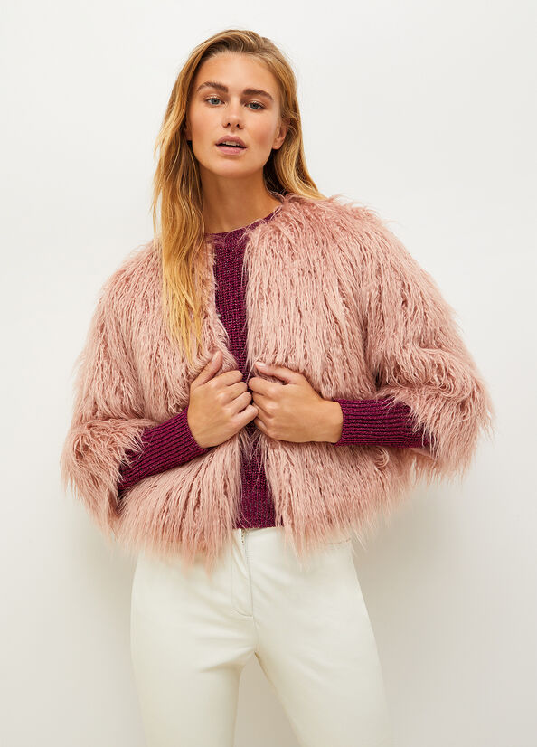 Chaquetas Liu Jo Faux Fur Mujer Rosas | TUO-582673