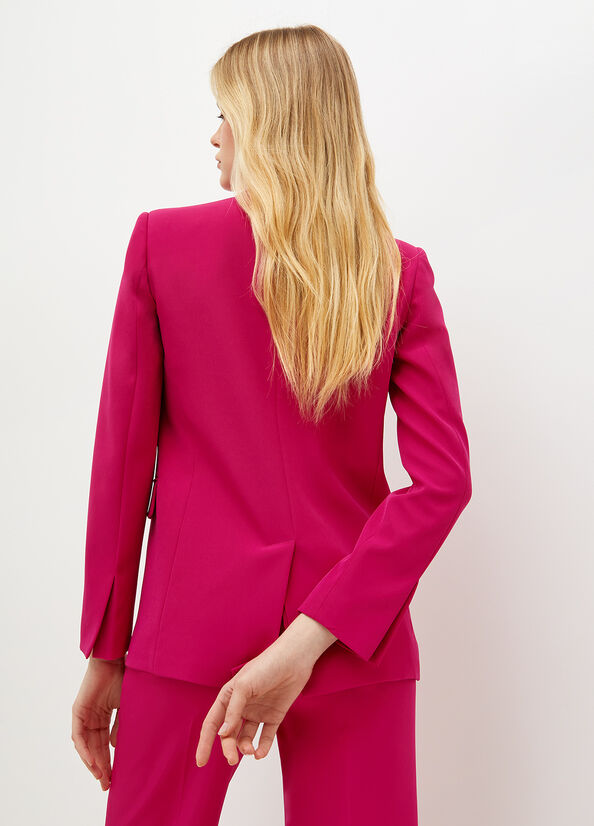 Chaquetas Liu Jo High-Tech Stretch Fabric Blazer Mujer Fucsia | BVX-567103