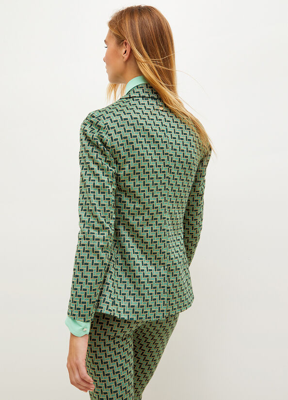 Chaquetas Liu Jo Lurex Jacquard Mujer Verde | LHP-182904