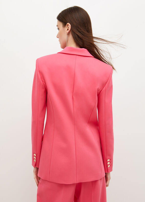 Chaquetas Liu Jo Stretch Viscose Blazer Mujer Fucsia | SPX-152874