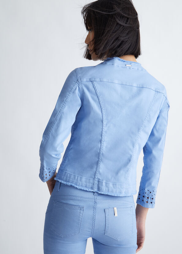 Chaquetas Liu Jo With Embroidery Mujer Azules Claro | NUZ-475269