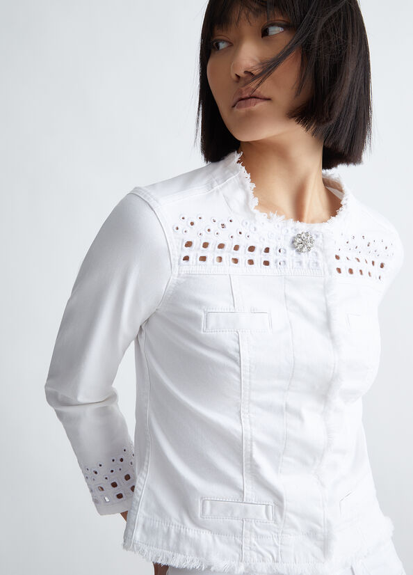 Chaquetas Liu Jo With Embroidery Mujer Blancas | VMB-269743