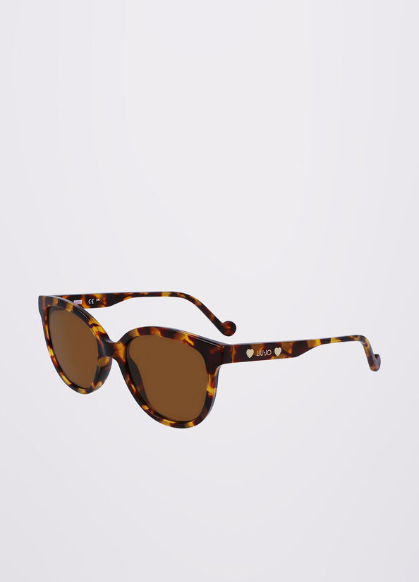 Gafas de Sol Liu Jo Rectangular Mujer Marrones | MZE-564278